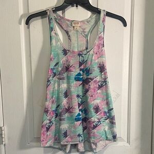 Mossimo Supply Co. Mint Multi Palm-Print Racerback Tank
